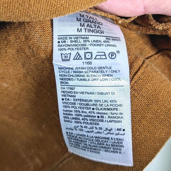 OLD NAVY Tan Linen Unlined One Button Blazer size M Tall - Picture 10 of 10